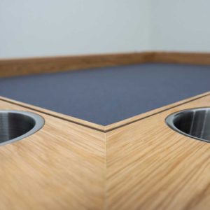 Stainless steel cup holders | Gaming Tables | The Table Flippers